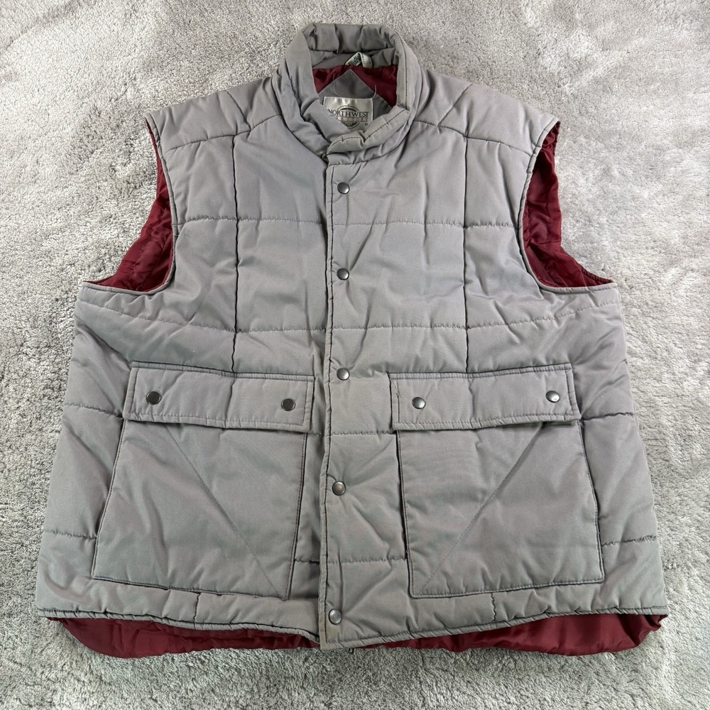 Northwest Territory Puffer Vest Mens XL Gray Quilted Outdoor Workwear